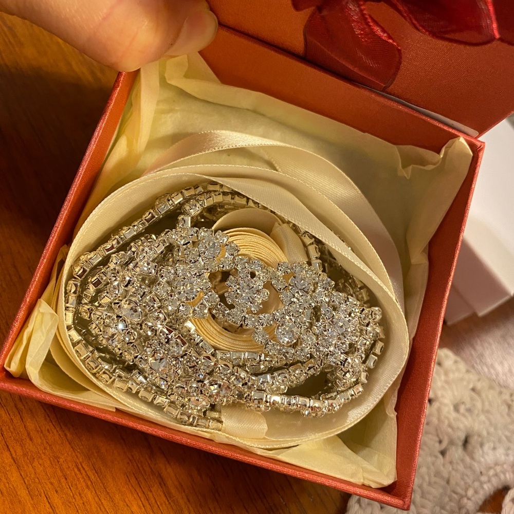 Handmade Crystal Rhinestone Wedding Sash - Picture 2 of 7